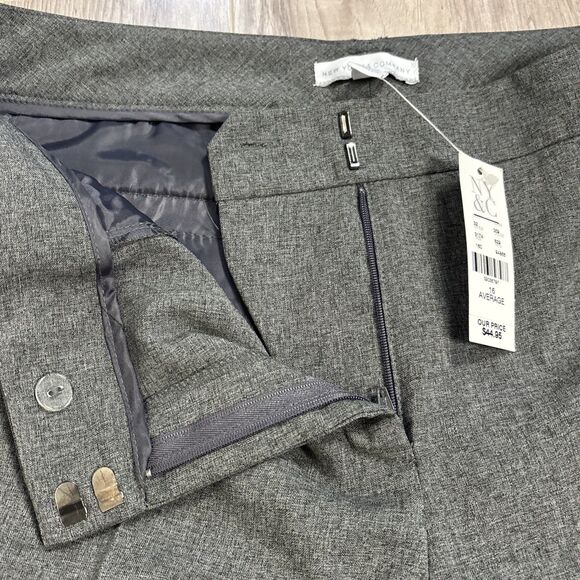 NWT New York Company Grey Front Crease Wide Leg Dress Work Pants Chic  Size 16 - Picture 8 of 9